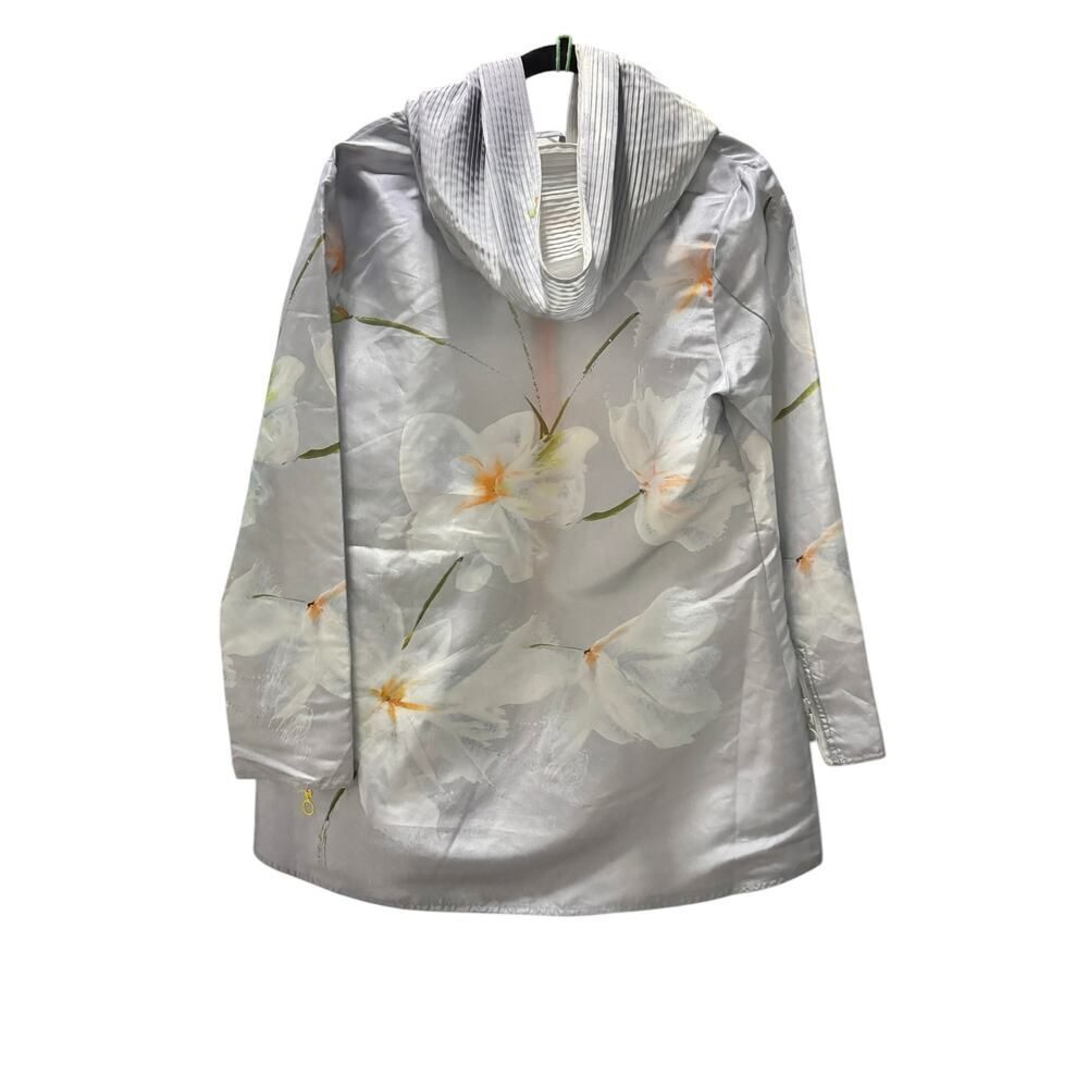 UBU Reversible Parisian Jacket Raincoat Water Repellent Small Metallic Floral - Picture 2 of 3